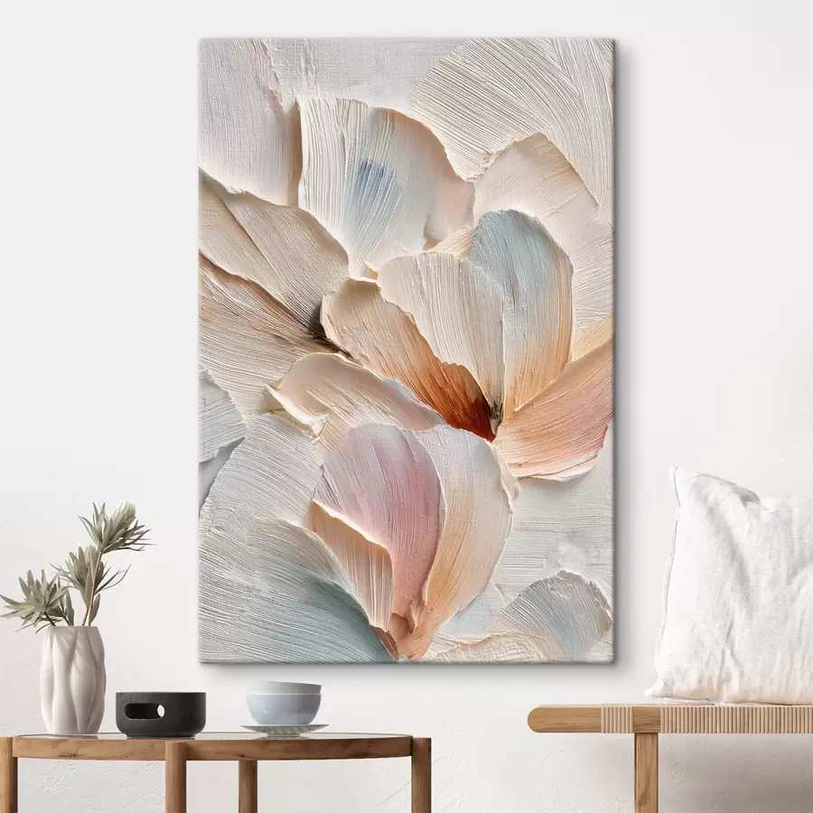 Картина Стилізована композиція з ефектом густих мазків на світлому тлі s48200