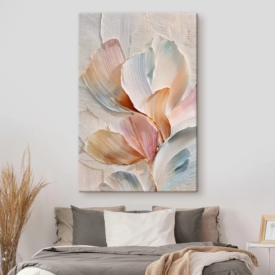 Картина Стилізована композиція з ефектом густих мазків на світлому тлі s48203