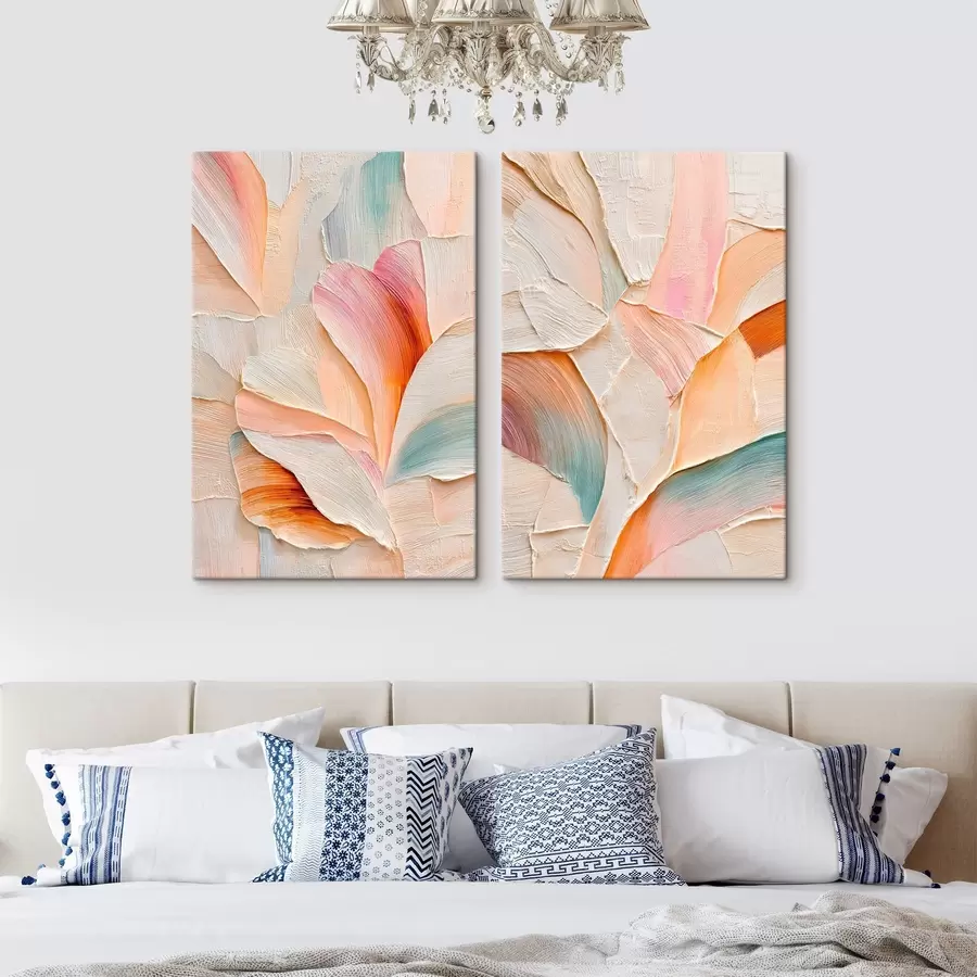 Картина Декоративні пелюстки з об’ємними мазками у стилі сучасного мистецтва m30139