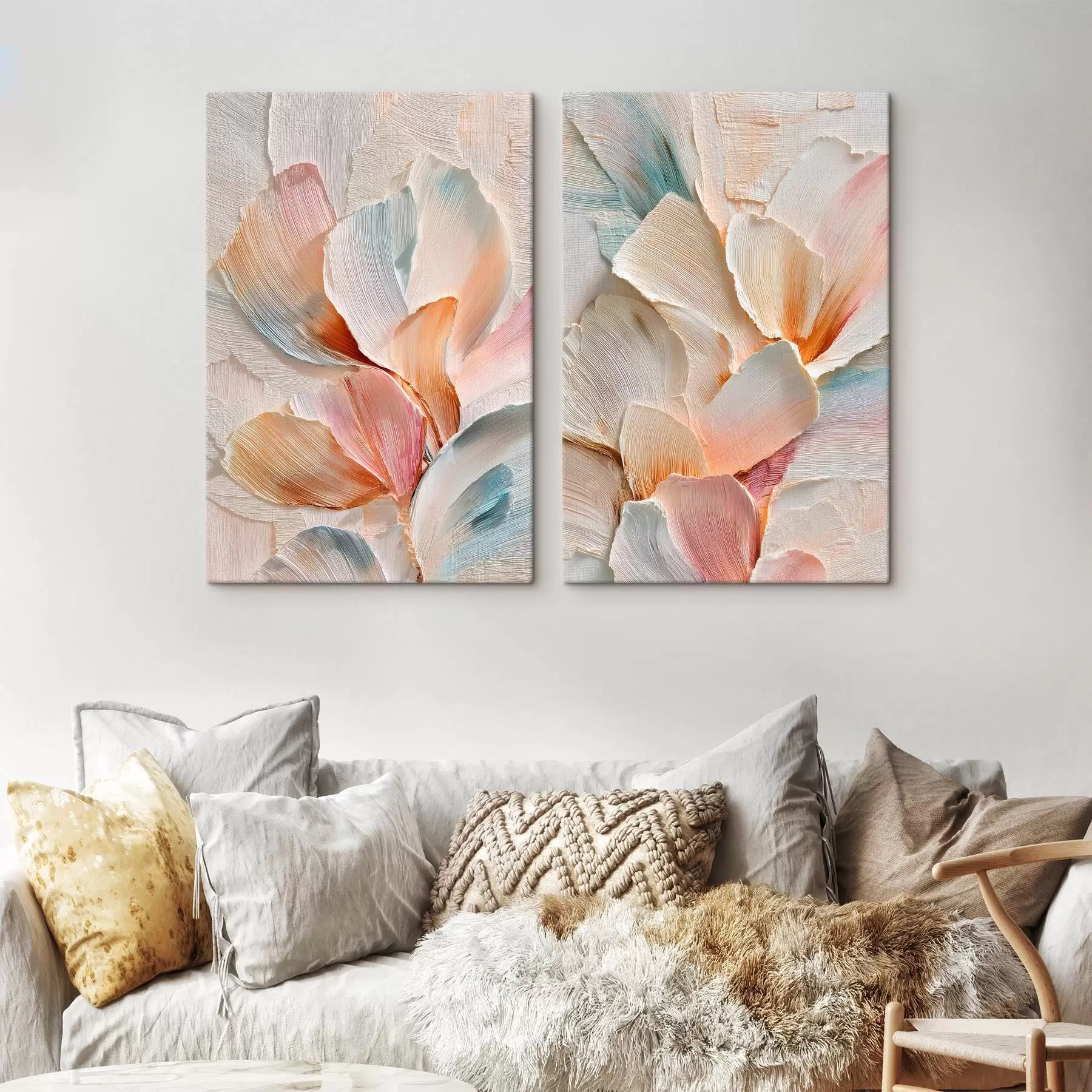 Картина Об'ємні декоративні пелюстки з виразною фактурою у стилі сучасного мистецтва m30144