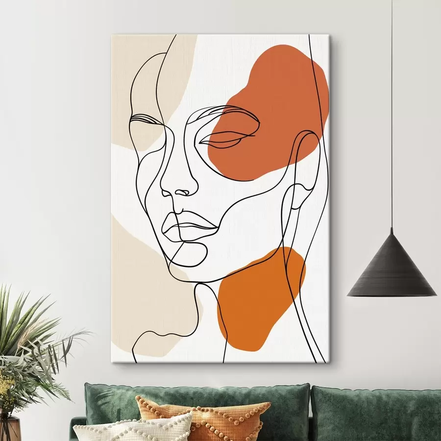 Картина Абстрактні обличчя, лінійний малюнок s48569