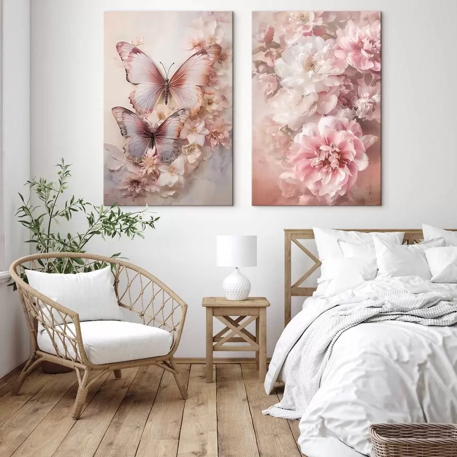 Картина Рожеві квіти, романтичний стиль m30268