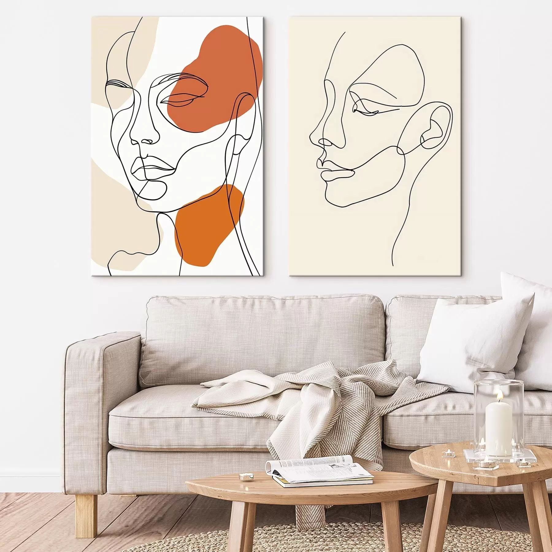 Картина Абстрактні обличчя, сучасний мінімалізм m30270