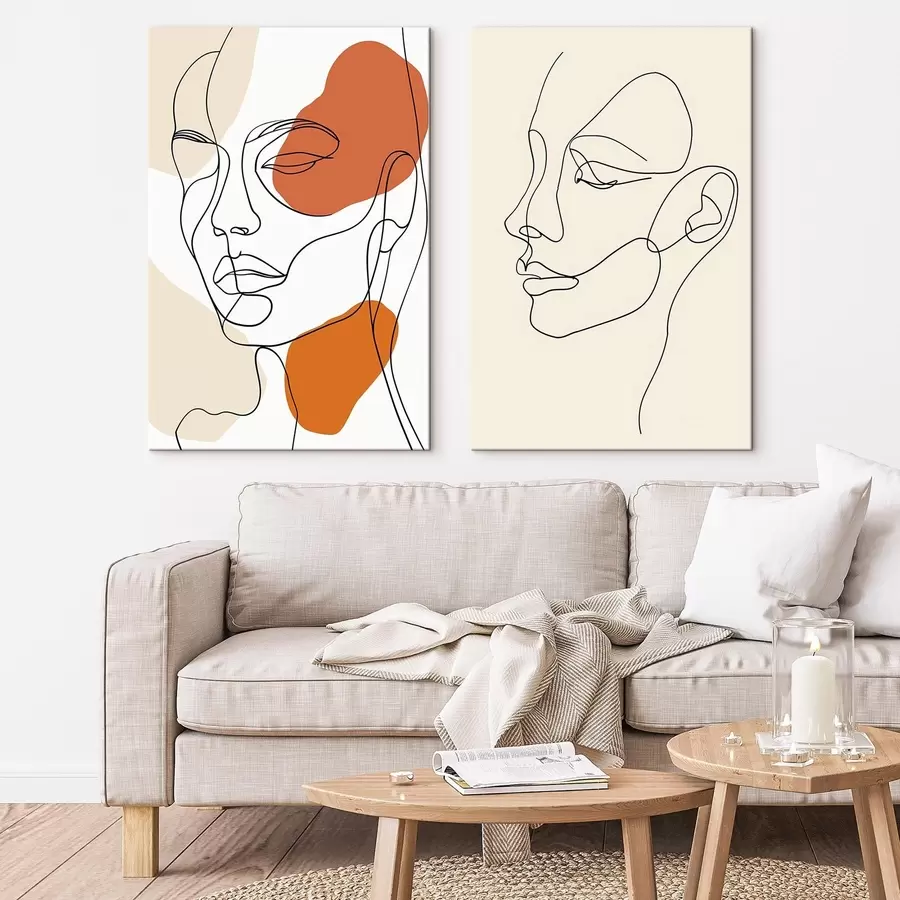 Картина Абстрактні обличчя, сучасний мінімалізм m30270