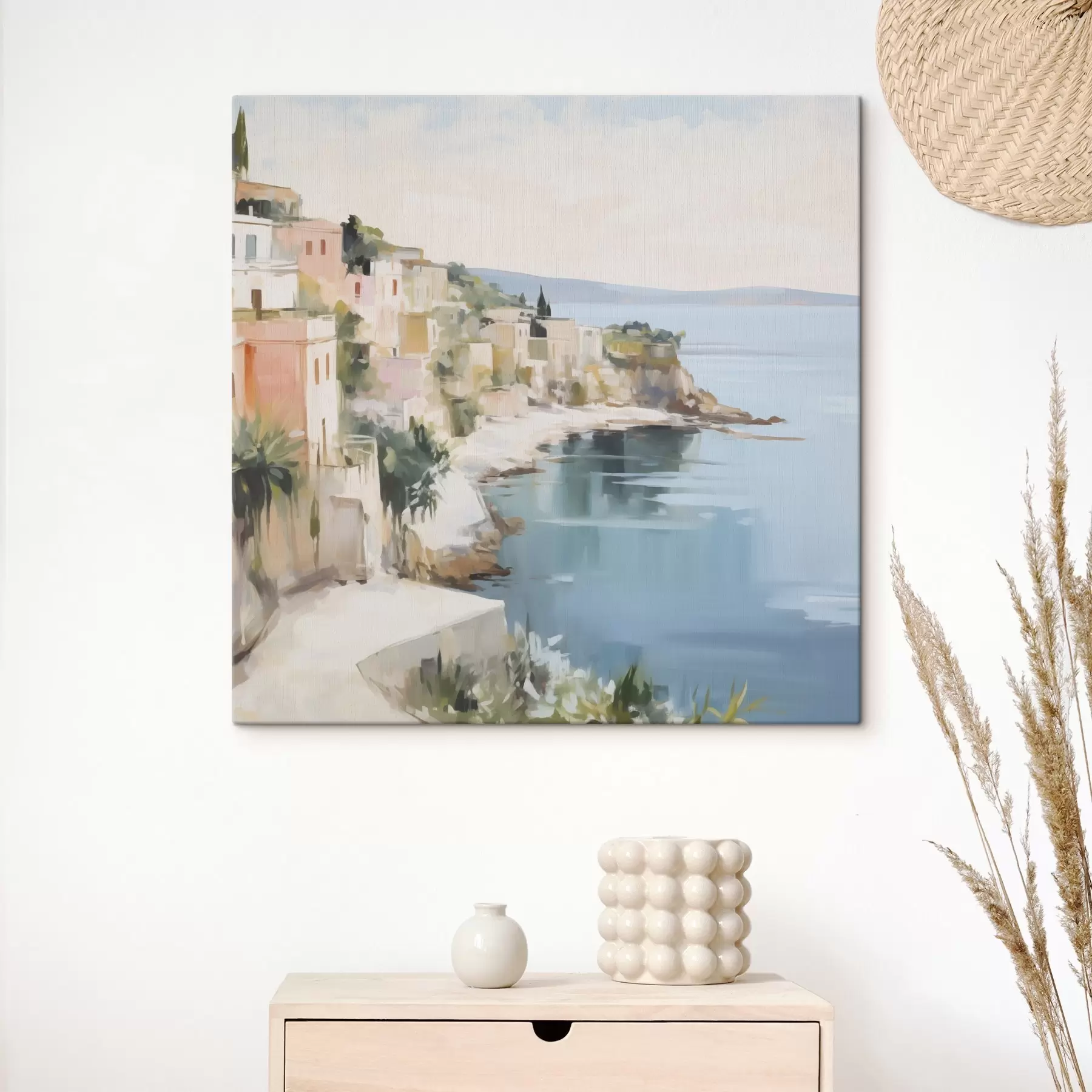 Картина Пейзаж приморського містечка: імітація живопису s48675