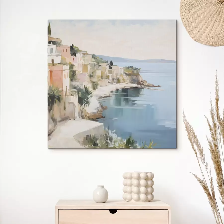 Картина Пейзаж приморського містечка: імітація живопису s48675