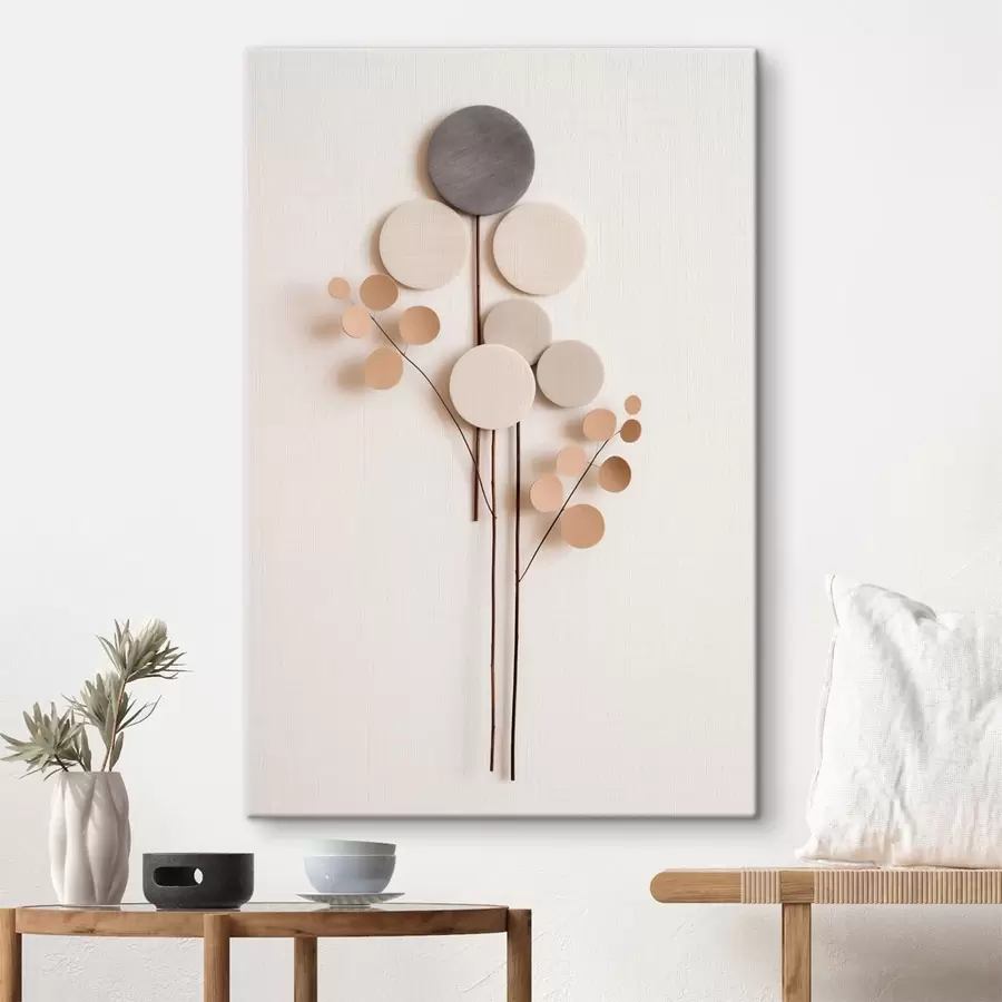 Картина Мінімалістичні круглі форми на тонких стеблах s48597