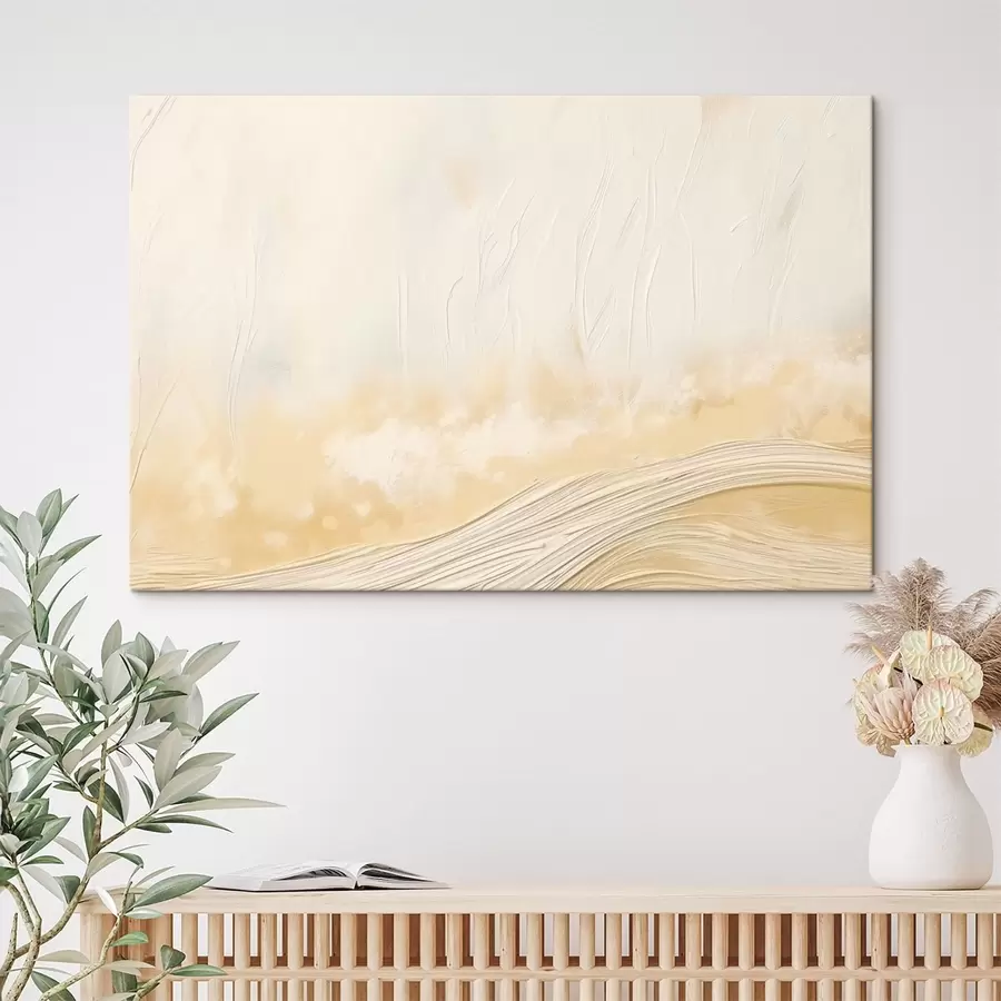 Картина Абстрактний пейзаж з м'якими хвилями та світлими тонами s48617