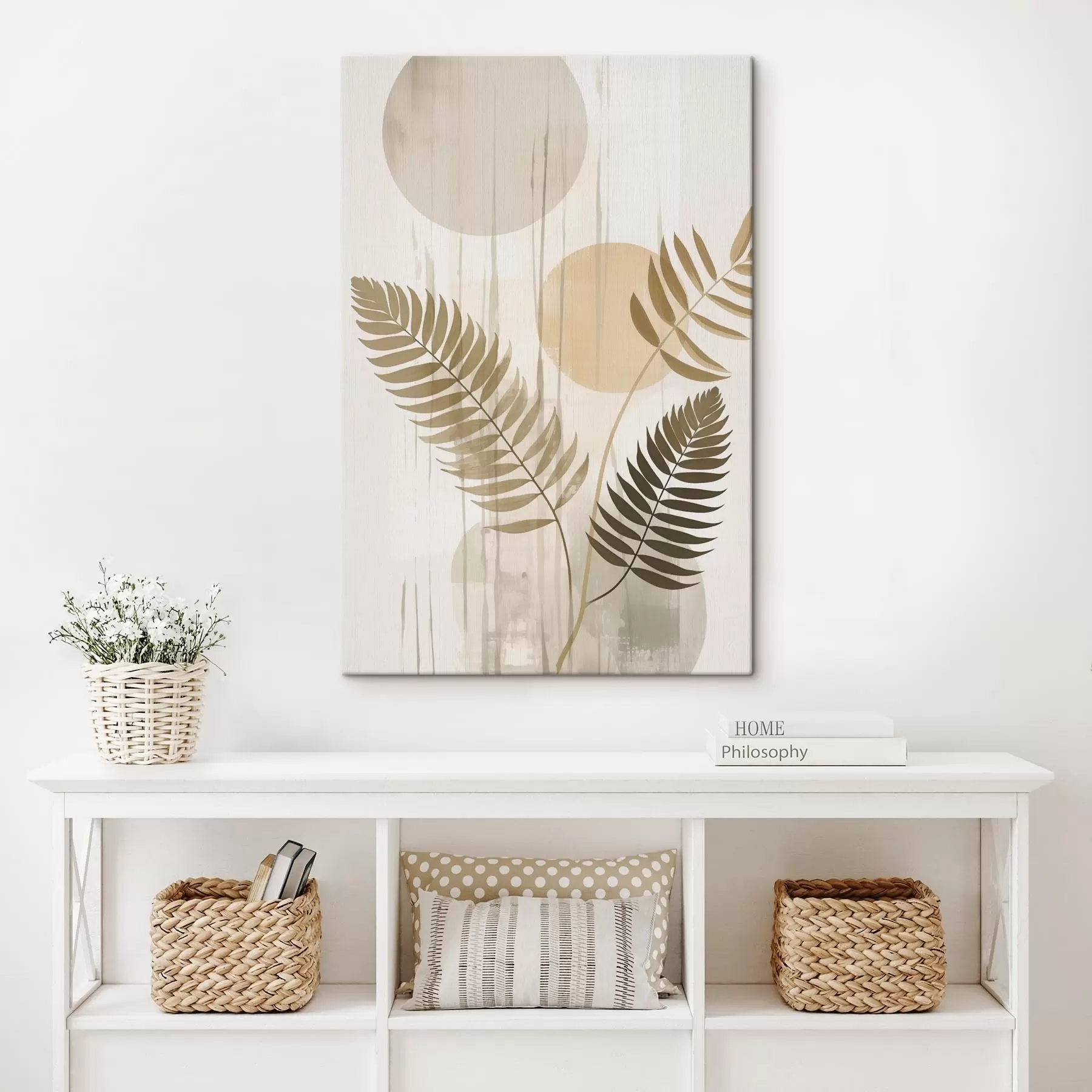 Картина Абстракція з гілками та листям s48662