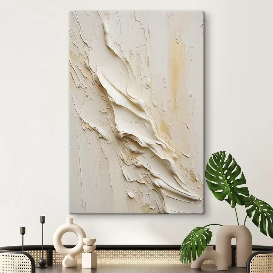 Картина Текстурована картина в абстрактному стилі у кремових і бежевих тонах, мінімалістичне мистецтво s48737
