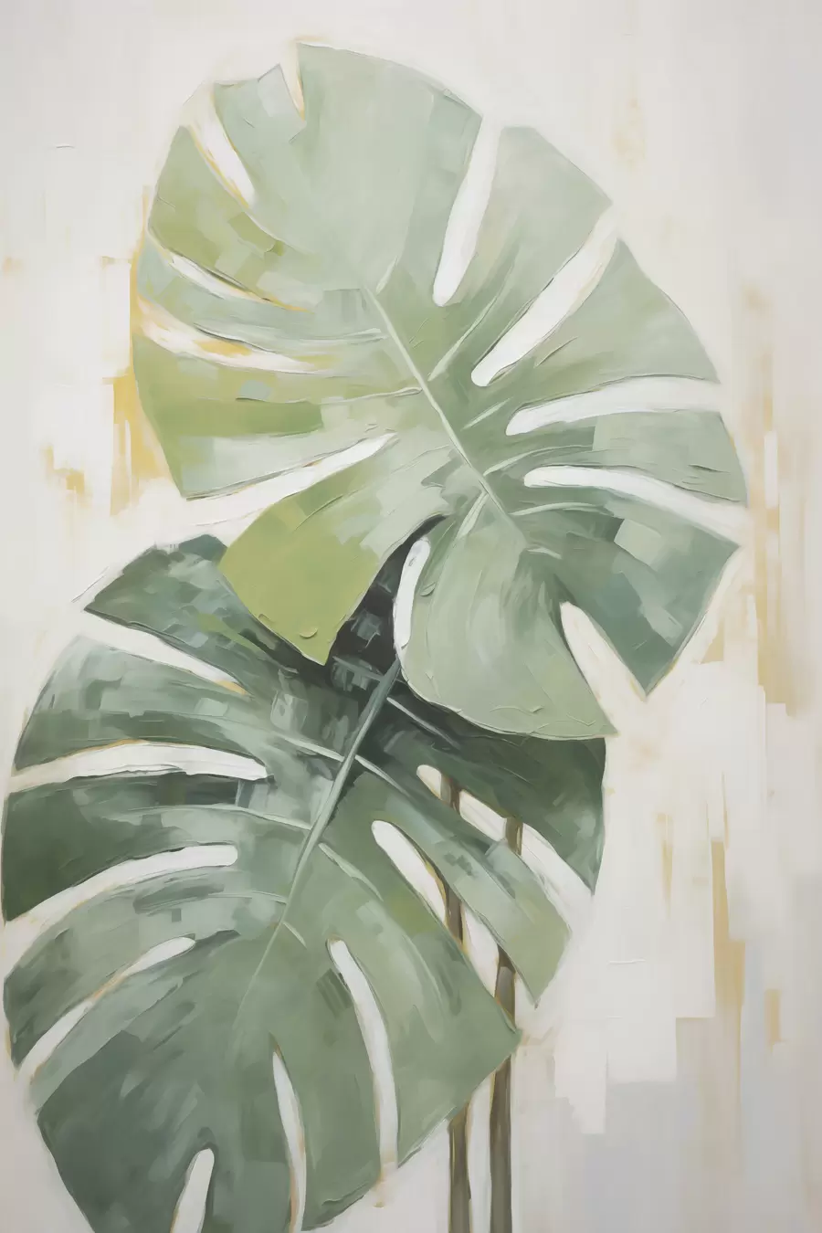 Картина Розпис з імітацією тропічного листя s48763