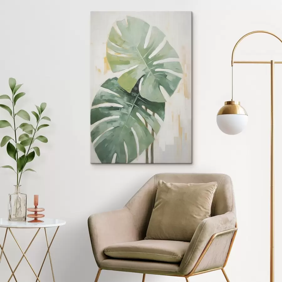 Картина Розпис з імітацією тропічного листя s48763