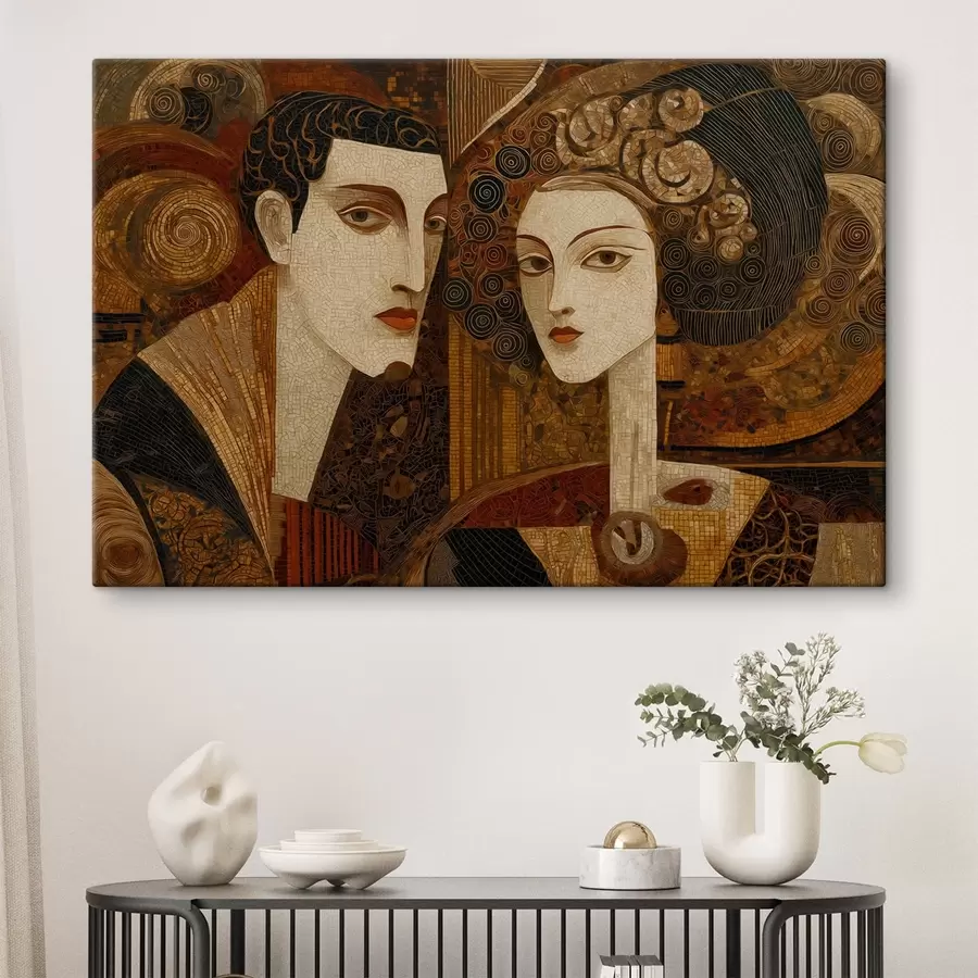 Картина Пара в стилі мозаїки, абстрактний портрет s48933