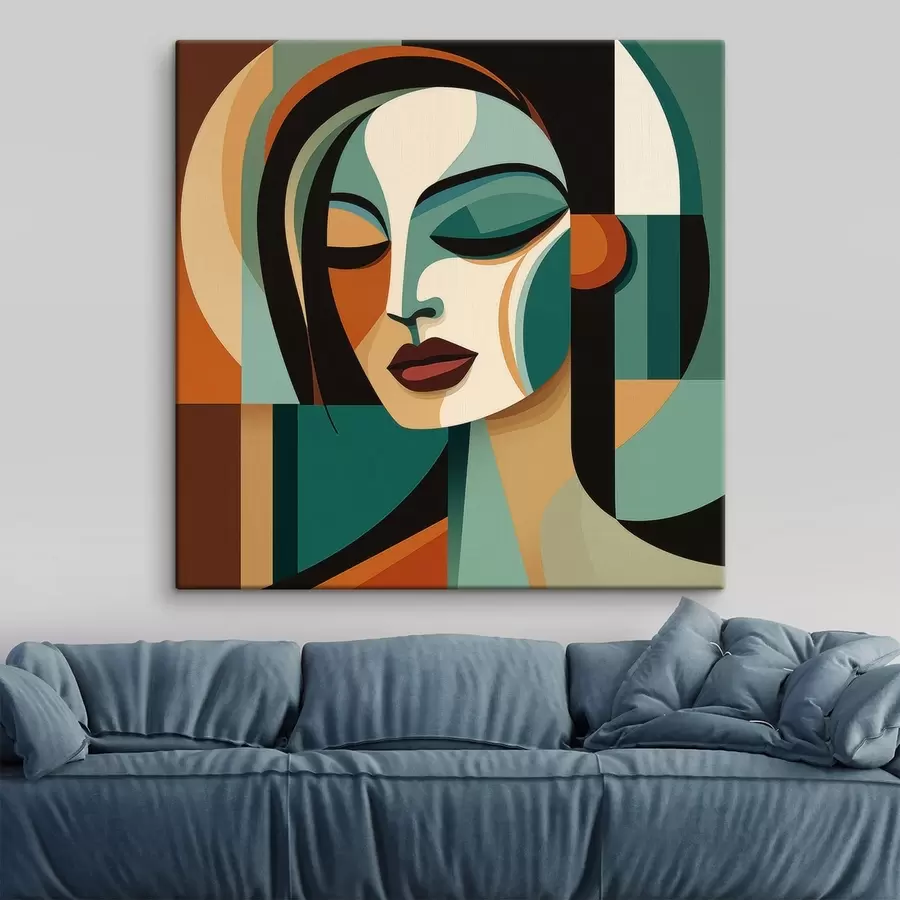 Картина Жіночий портрет у геометричному стилі s48952