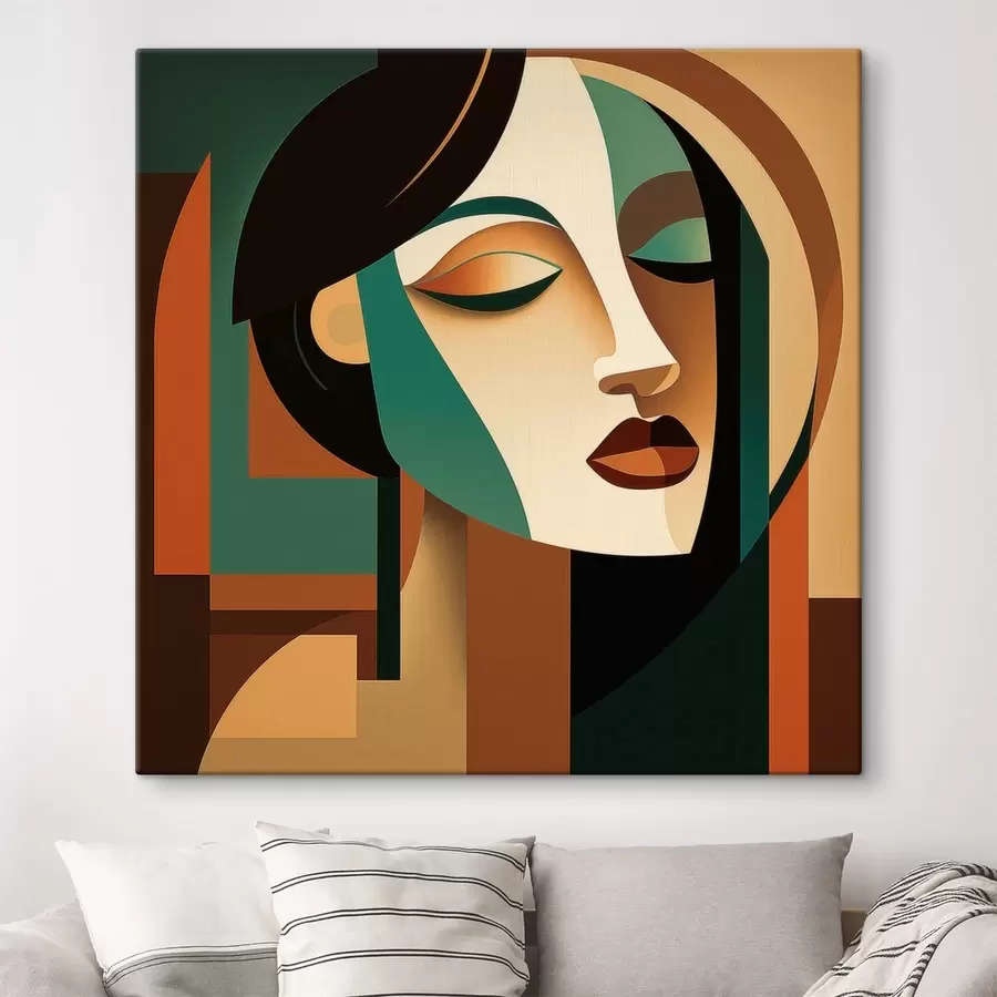 Картина Жіночий портрет у геометричному стилі s48953