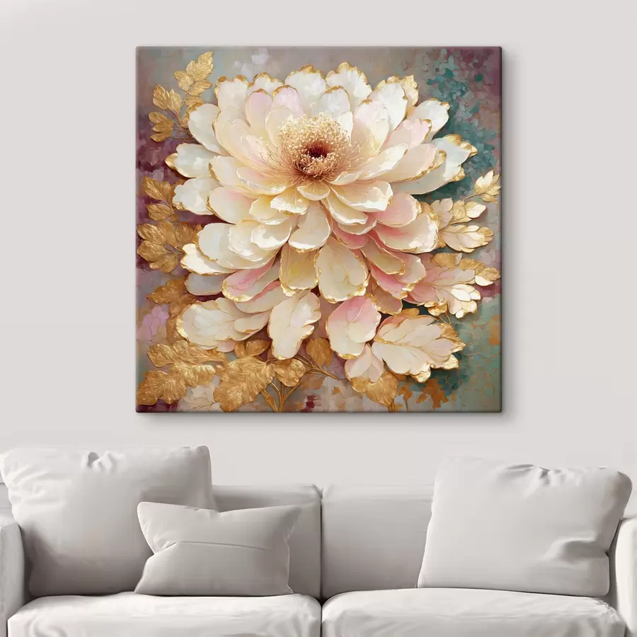 Картина Квітка у стилі шинуазрі з вигадливим листям та деталями s48804