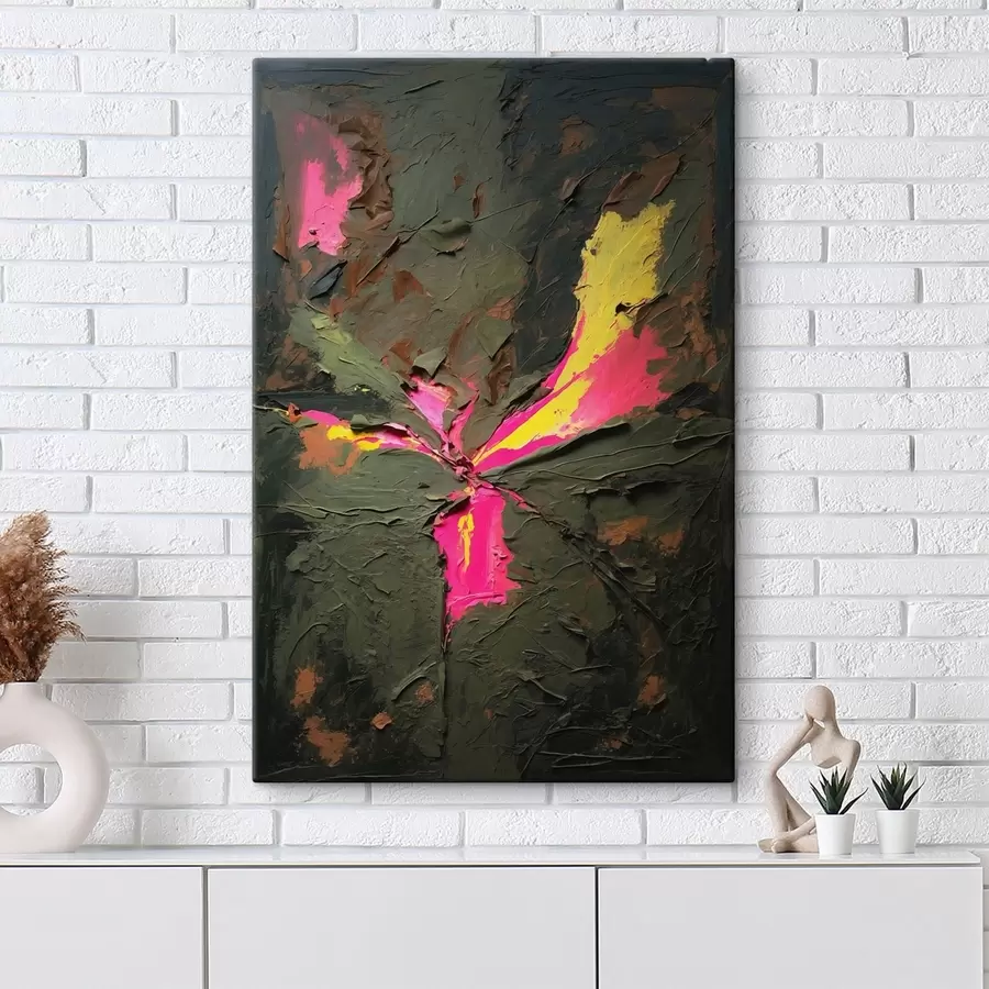 Картина Абстрактна композиція в стилі імпасто з текстурою та яскравими акцентами s48826