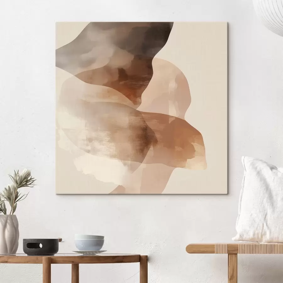 Картина Абстрактна композиція у теплих коричнево-бежевих тонах s48835