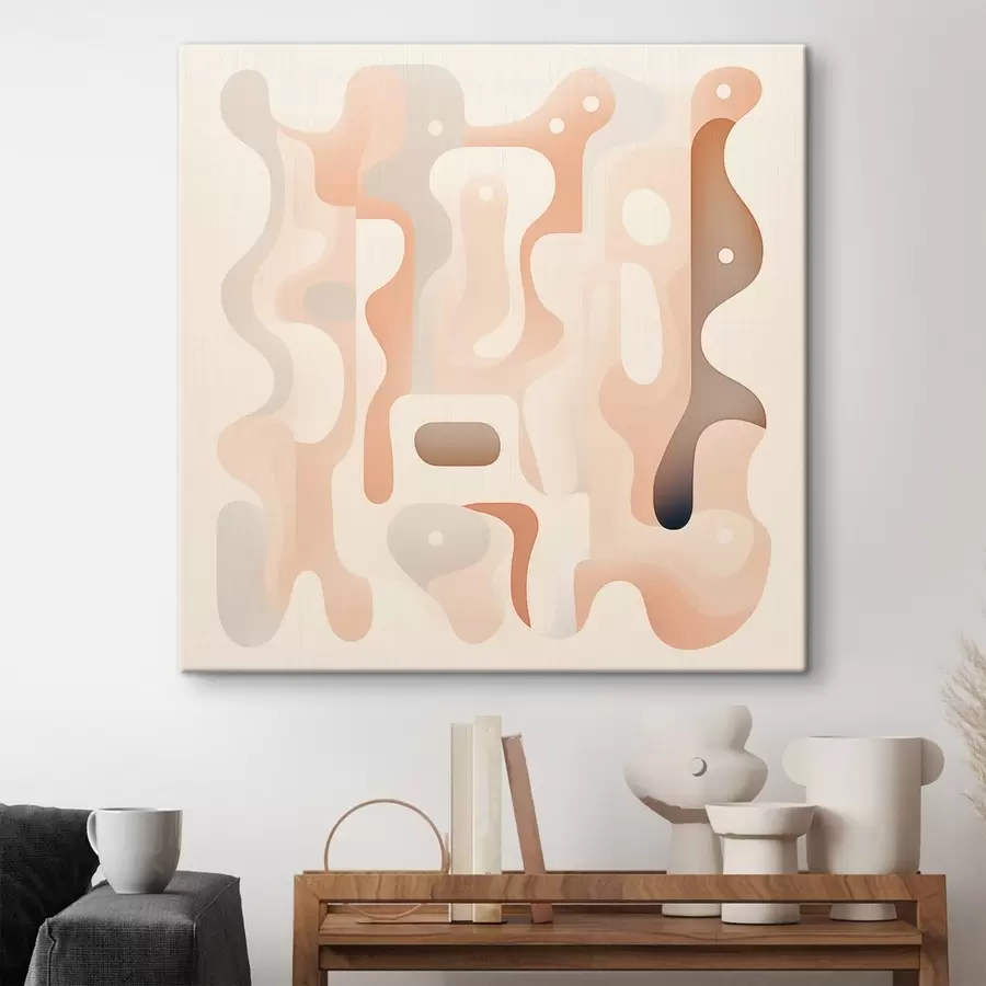 Картина Гармонія вигнутих форм і природної кольорової гами у стилі сучасної художньої ілюстрації s48845