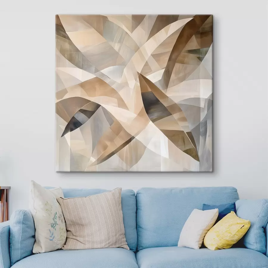 Картина Рослинні мотиви у теплих природних тонах у стилі художнього плаката s48847