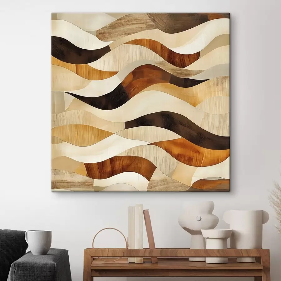 Картина Естетика органічних ліній та природних відтінків дерева у стилі художнього плаката s48852