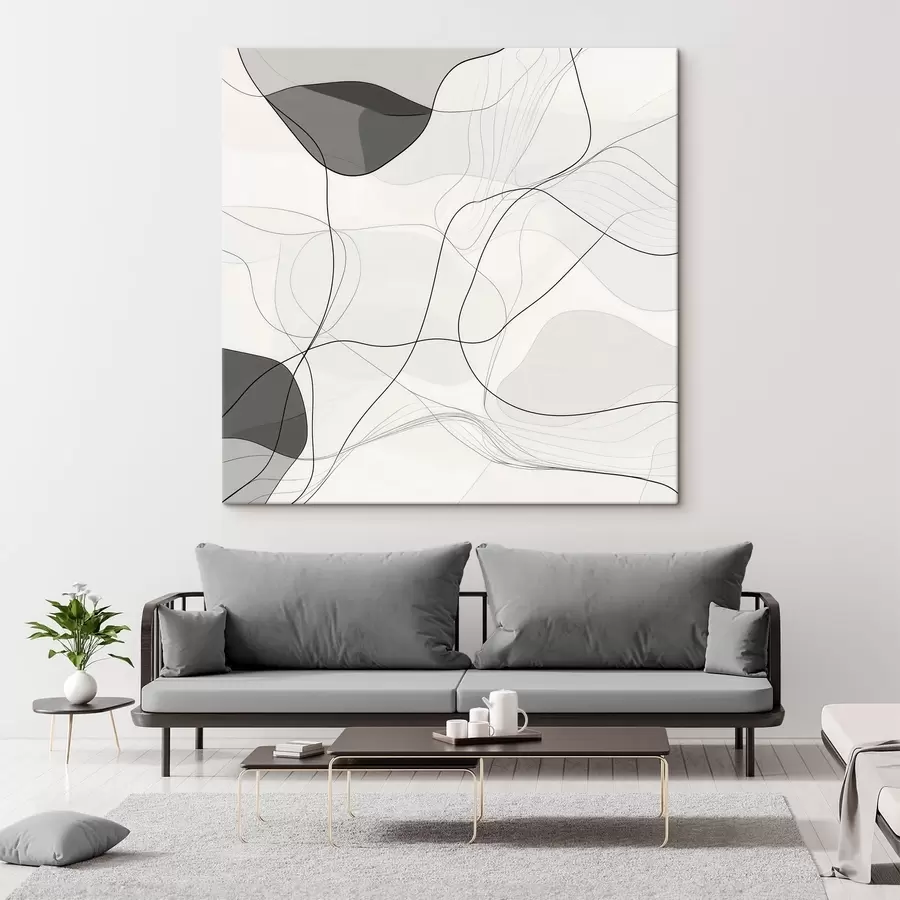 Картина Мінімалістична абстрактна композиція з тонкими лініями та м'якими тінями s48853