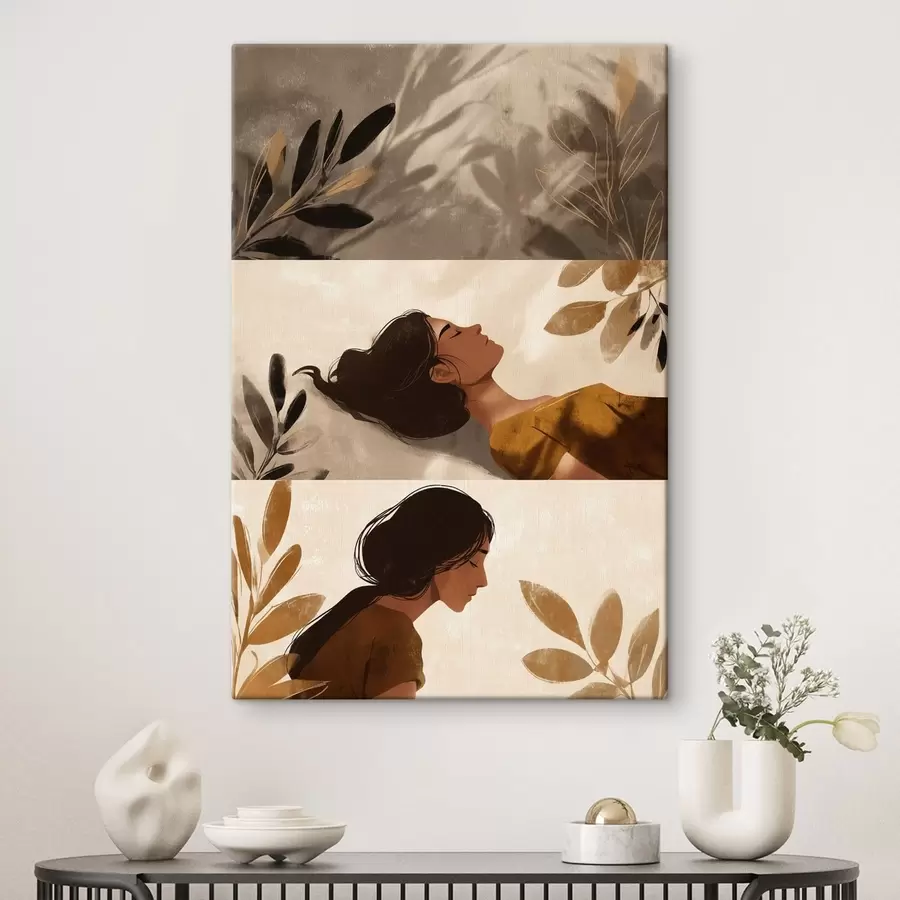 Картина Триптих «Жінка з листям» s49018