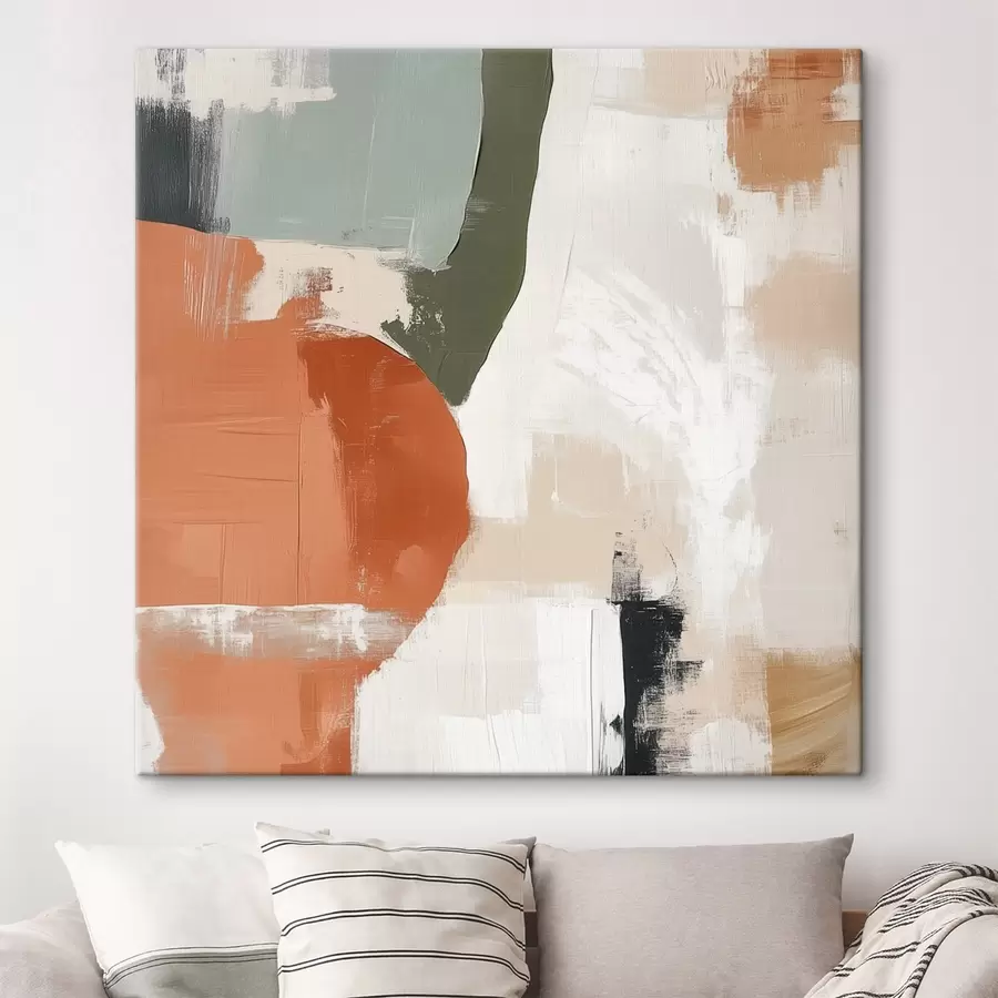 Картина Поєднання геометричних фігур і вільних ліній у сучасному абстрактному стилі s48868