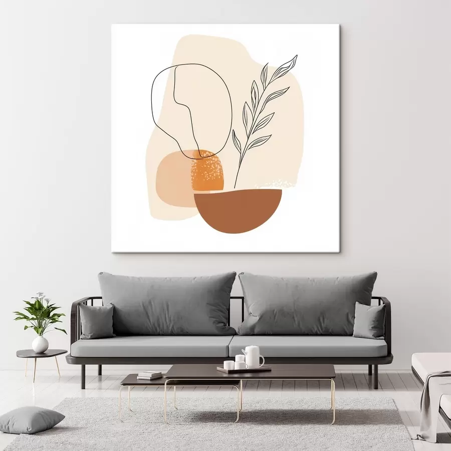 Картина Натюрморт із графічними акцентами та пастельними формами у стилі сучасного мистецтва s48872