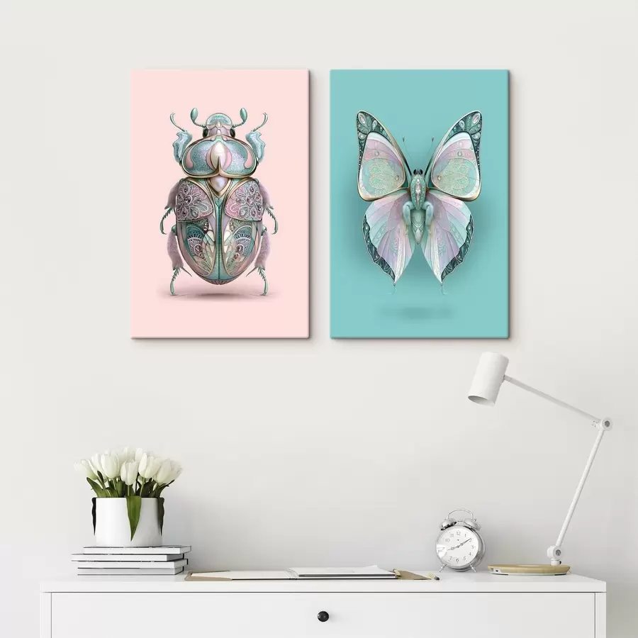 Картина Жук і метелик у стилі дорогоцінних прикрас m30720