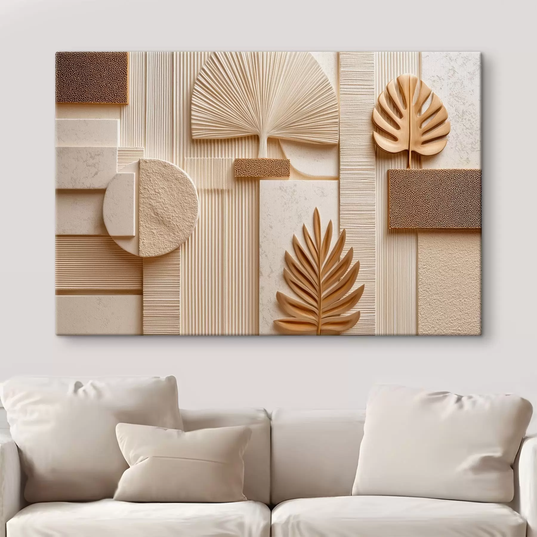 Картина Листя серед геометричних фігур s50436