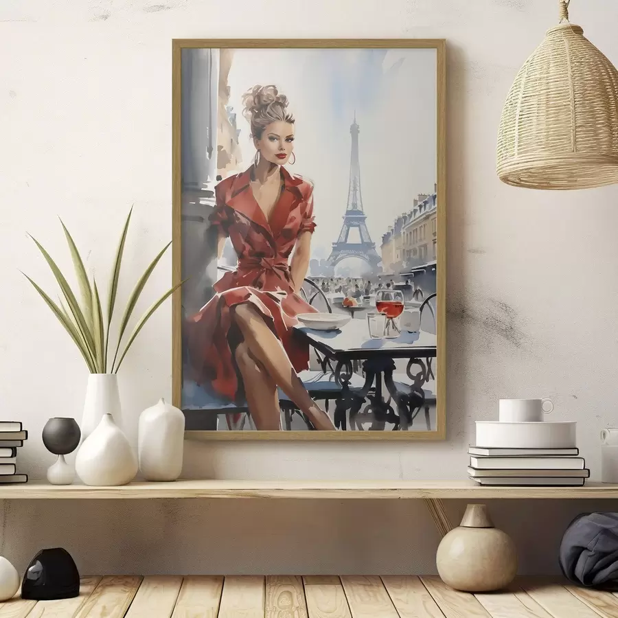 Картина Паризька силуетна фігура біля Ейфелевої вежі f50746