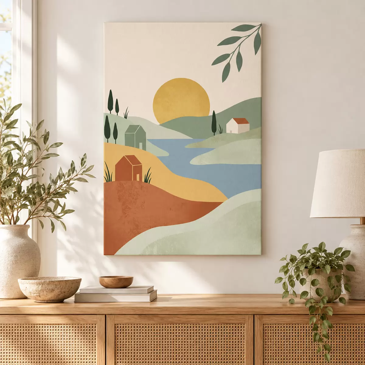 Картина Спокійний пейзаж під західним сонцем s50729