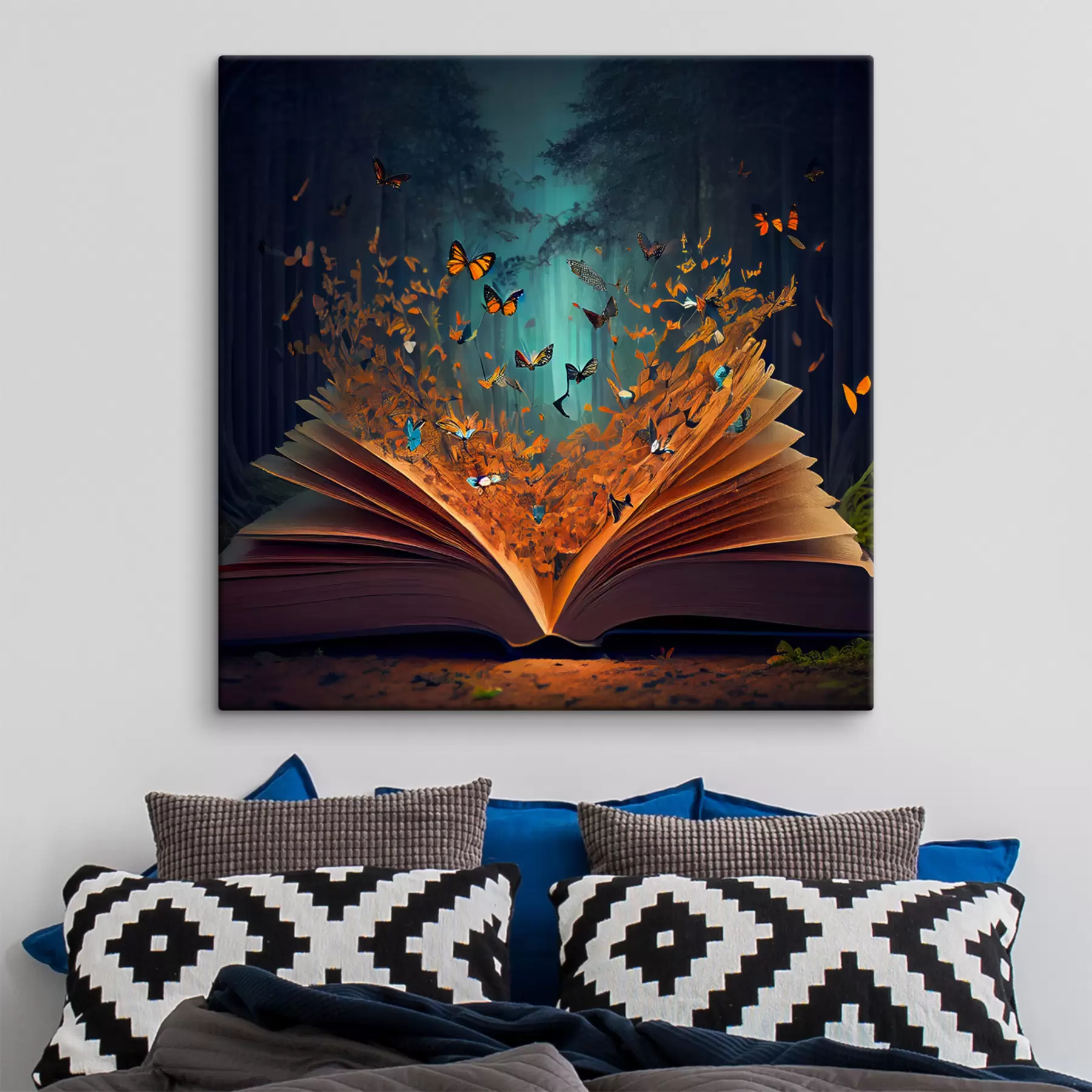 Картина Казкова книга з метеликами у лісі s33915