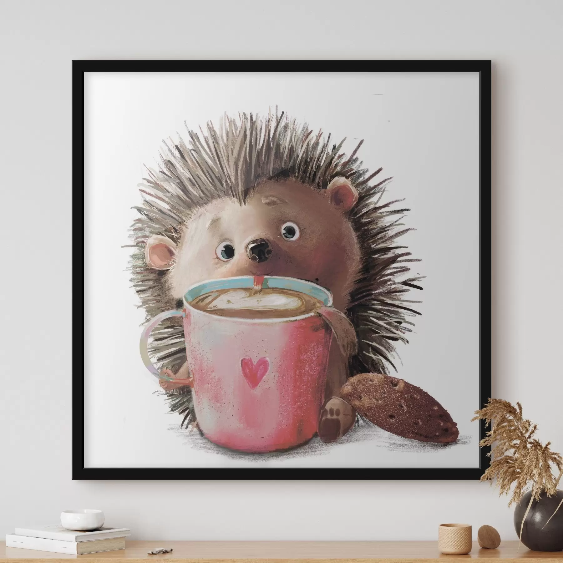 Картина Їжачок і чашка кави f35039