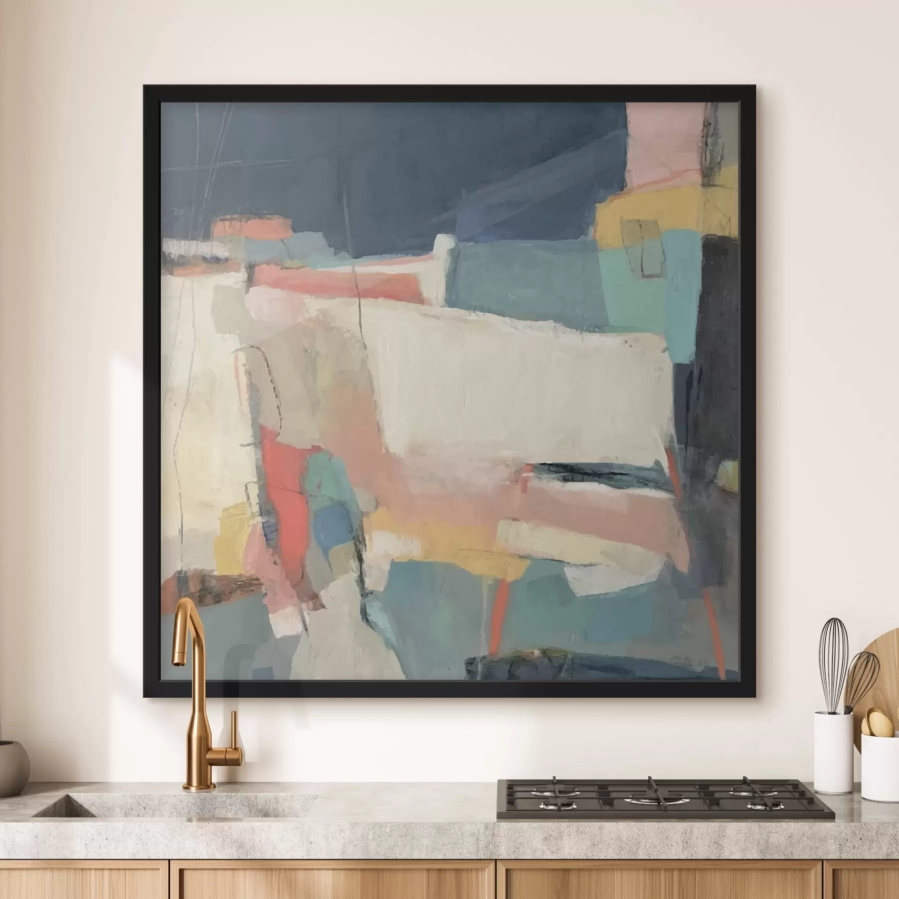 Картина Абстракція, мазки фарби f32446