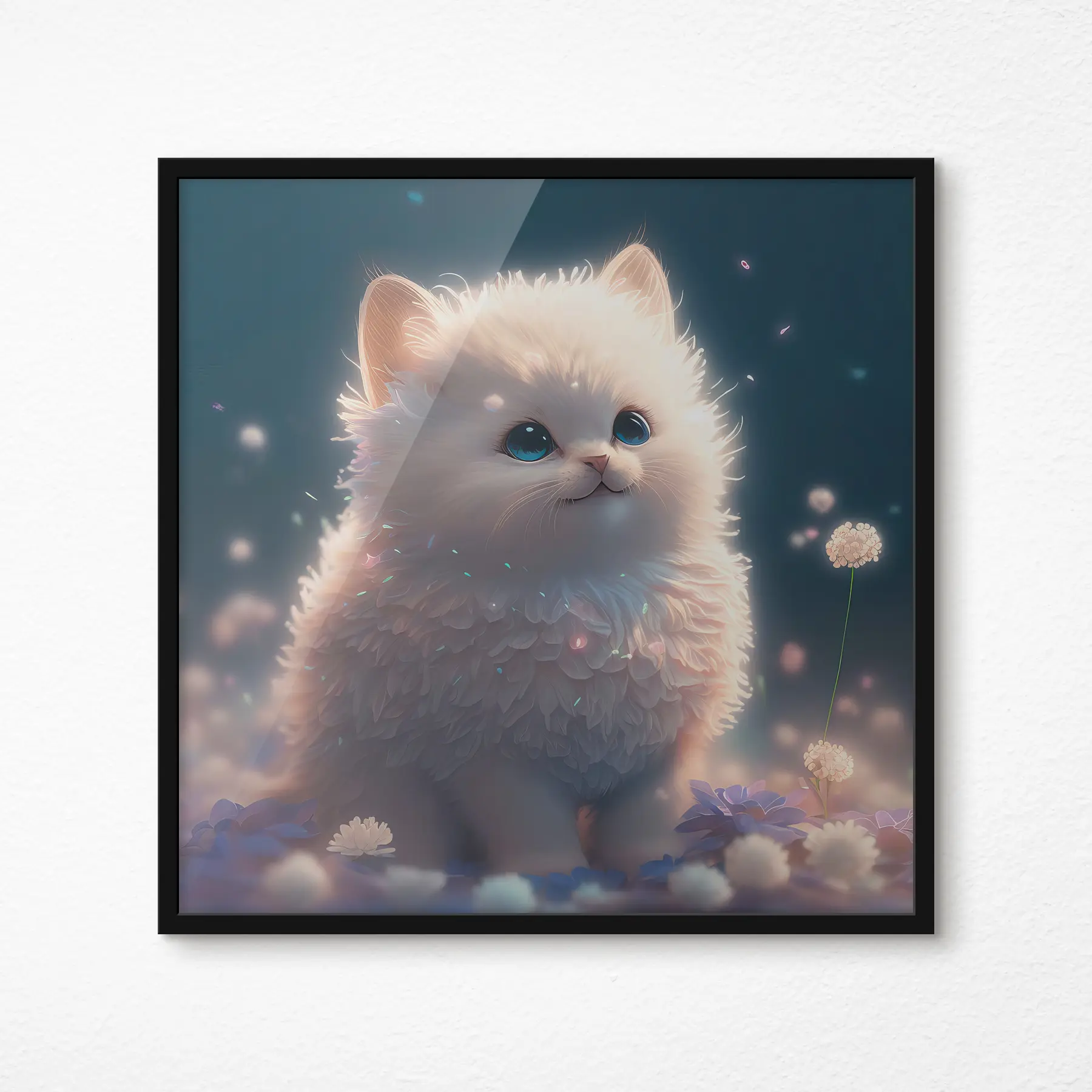 Картина Кошеня з квітами f31842