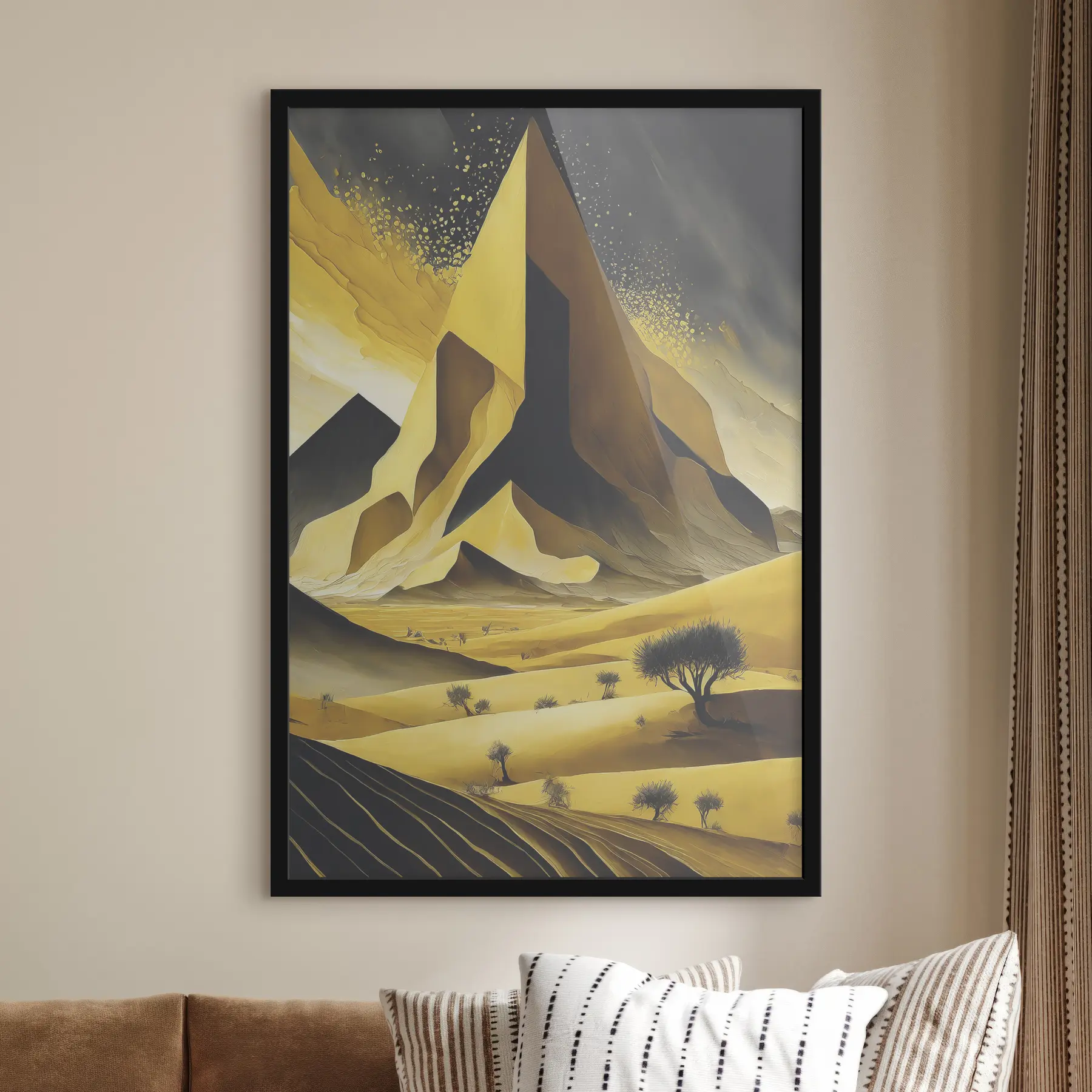 Картина Геометричне мистецтво, космічна абстракція, футуристичне, пустеля зі скелями f37365